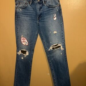 Levi's 511 slim fit jeans with patches men Size 32/32" #denim